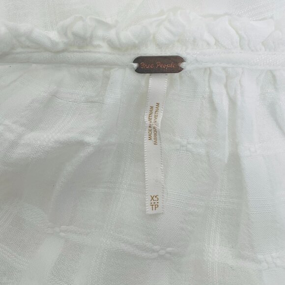 Free People NWOT Gauze Edie Plaid Button Front Maxi Dress Size XS White - Picture 7 of 13